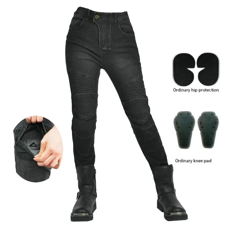 Woman riding jeans