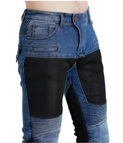 Men's Summer Denim Motorcycle Jeans.