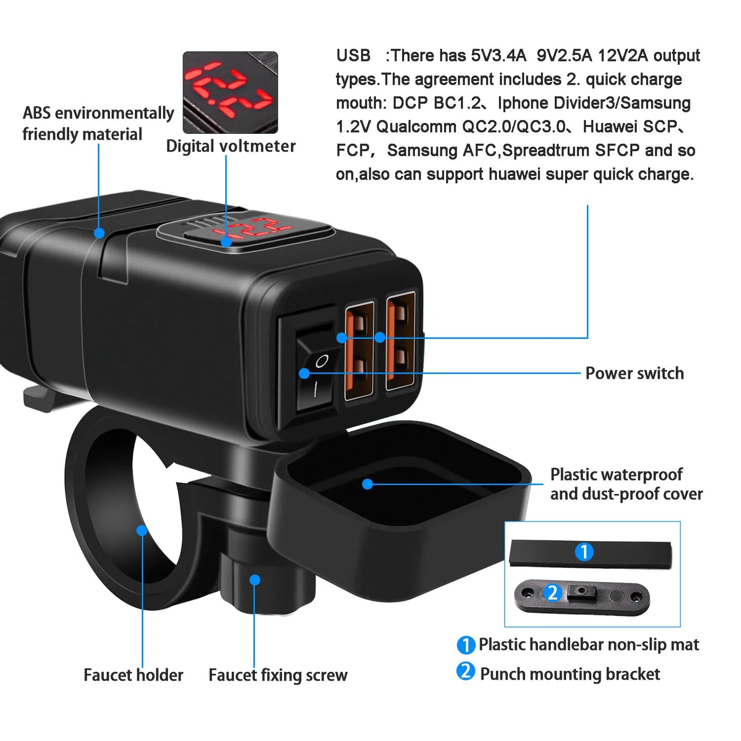 Motorcycle Dual Usb Port