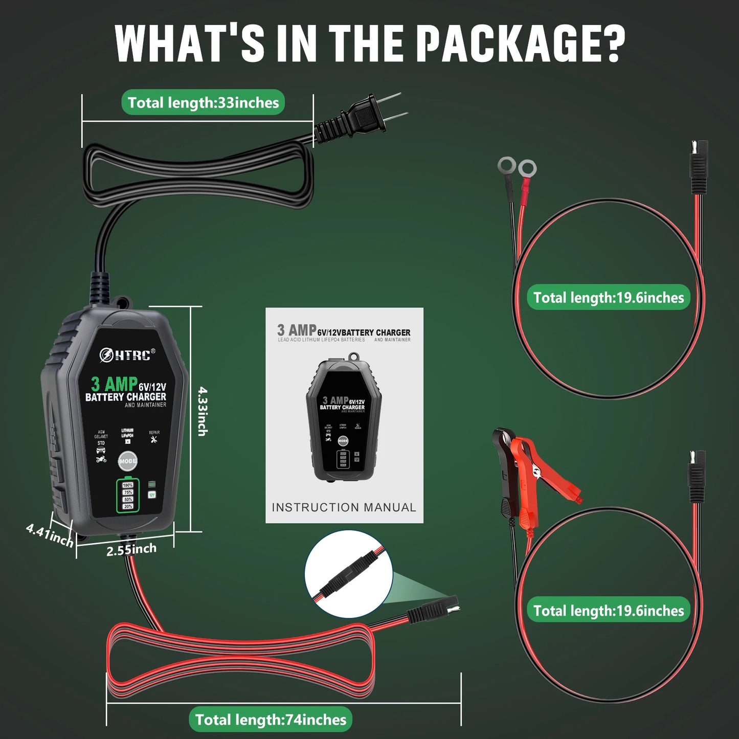 HTRC Motorcycle Battery Charger