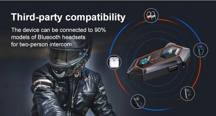 Y20-2X Bluetooth Motorcycle Helmet Headset