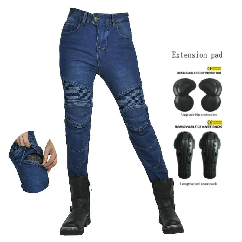 Woman riding jeans