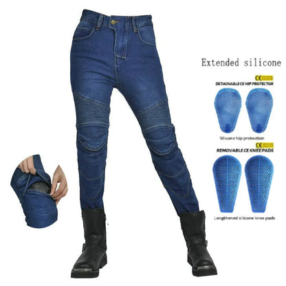 Woman riding jeans