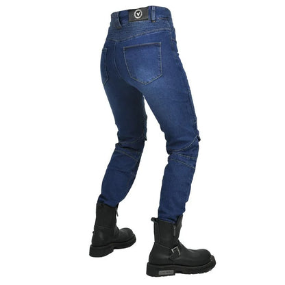 Woman riding jeans