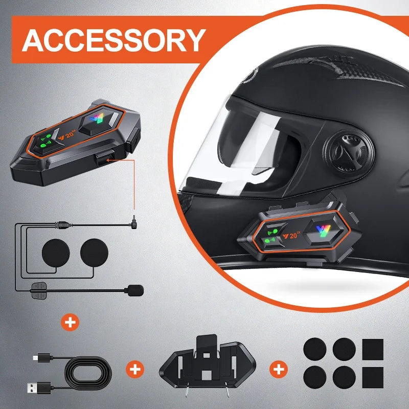 Y20-2X Bluetooth Motorcycle Helmet Headset