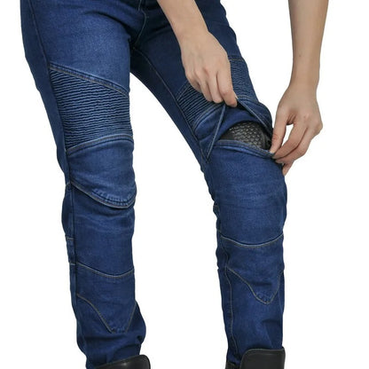 Woman riding jeans