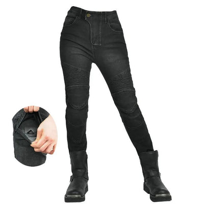 Woman riding jeans