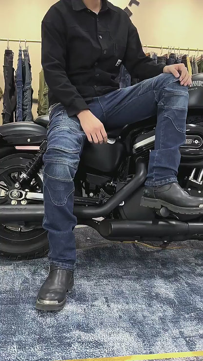 All-Season Multi-Pocket Motorcycle Jeans